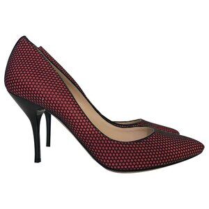 Jimmy Choo Red and Black Polka Dot Pointed-Toe Pumps
